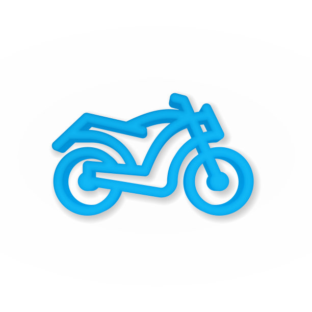 运输摩托车现实的图标。三维线矢量插图。俯视图图片下载