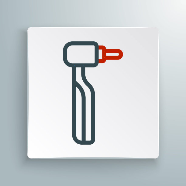 线齿钻图标孤立在白色背景上。牙科手机用于钻孔和研磨工具。色彩斑斓的轮廓的概念。向量图片下载