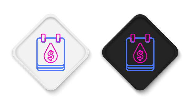 线油滴与美元符号图标孤立在白色背景上。石油价格。石油和石油工业。色彩斑斓的轮廓的概念。向量图片下载