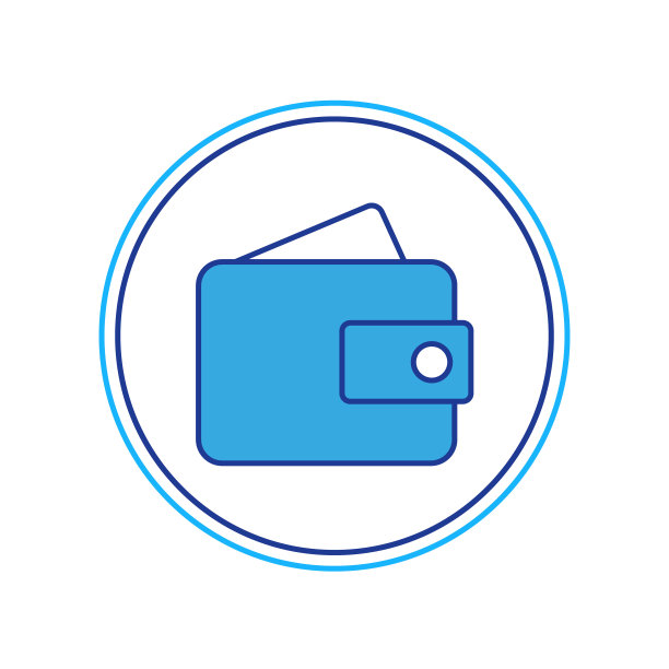 填充轮廓钱包图标孤立在白色背景。钱包图标。现金储蓄的象征。向量图片下载