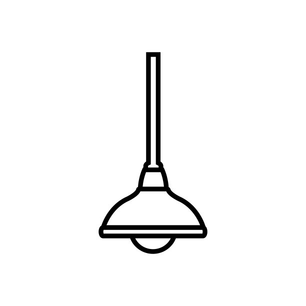吊灯线图标，矢量轮廓标志孤立在白色背景图片下载