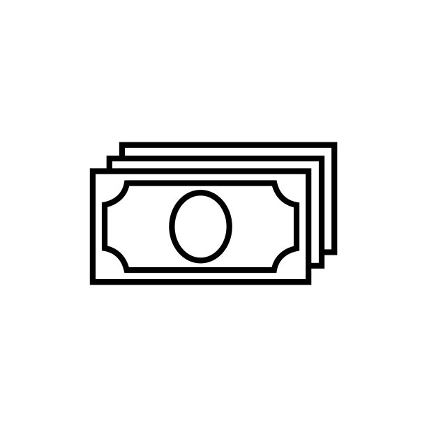 现金线图标，矢量轮廓标志孤立在白色背景上图片下载