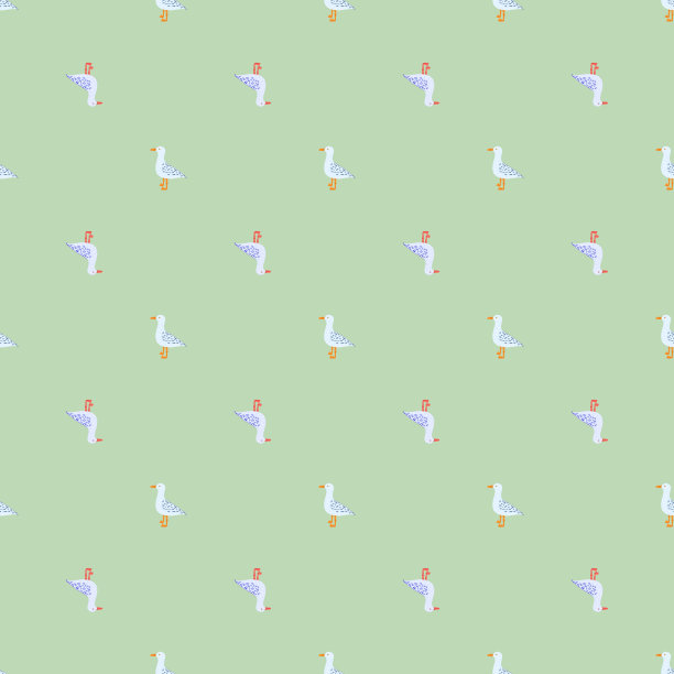 海鸥无缝地站在那里。海鸟的背景。图片下载