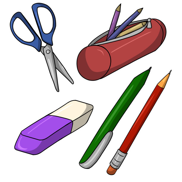 收藏学校图片，一套供返校时用，剪纸剪刀图片下载