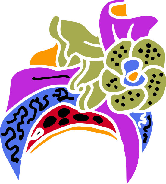 非洲女人的头巾。明亮的针织围巾。民族传统的头饰。图片下载