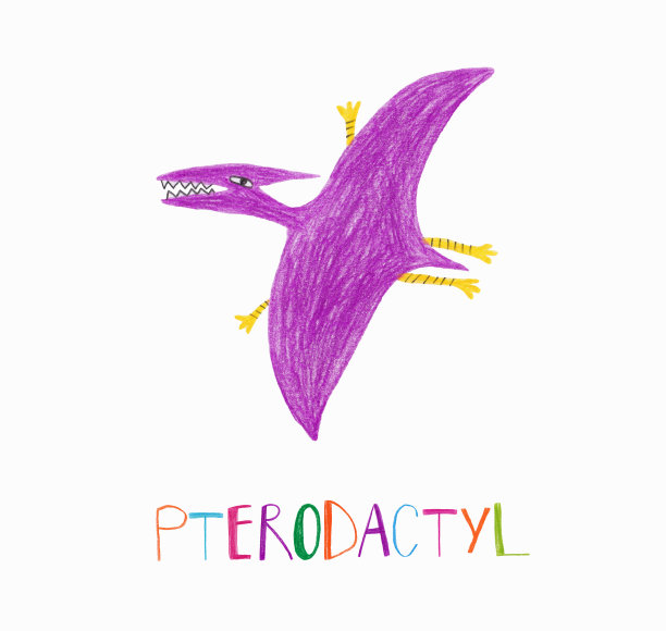 孩子们用翼手龙做插图图片下载