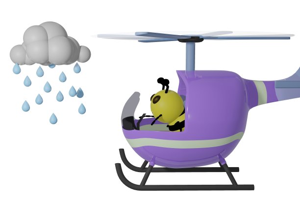 蜜蜂、直升机、雨和云图片下载