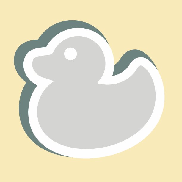 贴纸鸭子-简单的插图图片下载