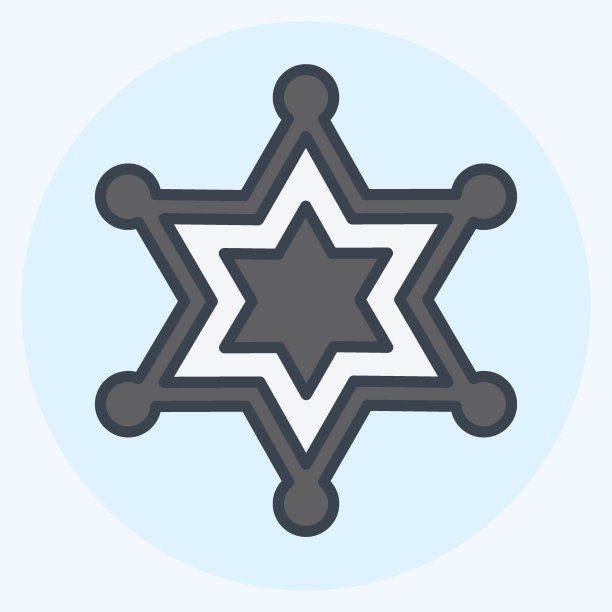 图标警长徽章-颜色匹配风格-简单的插图，适于印刷，公告等图片下载