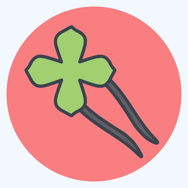 图标发夹-颜色搭配风格-简单的插图，适合印刷，公告等图片下载