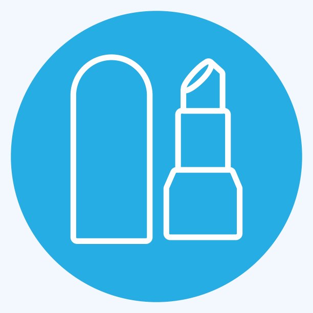 图标口红-蓝眼睛风格-简单的插图，适合印刷，公告等图片下载