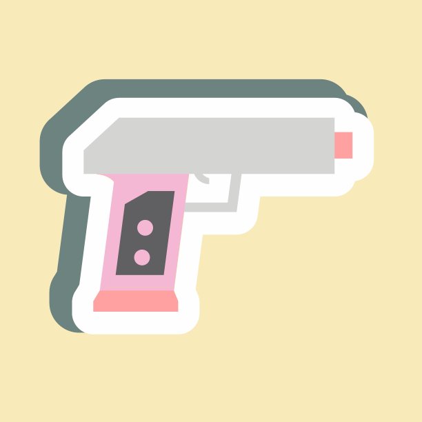 贴纸玩具枪-简单的插图图片下载