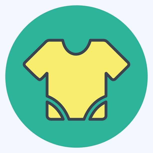 图标婴儿衬衫-颜色搭配风格-简单的插图图片下载