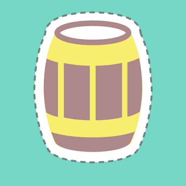 不干胶桶，线切割-简单的插图，适合印刷，公告等图片下载