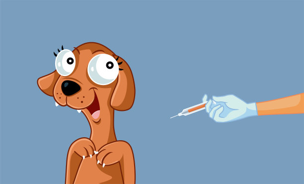 兽医给狗注射矢量卡通插图图片下载