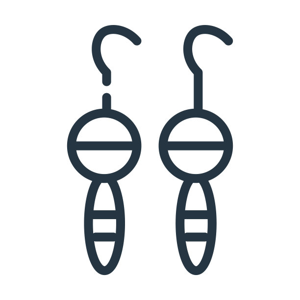 圆形耳环细线图标。礼品，圆形线性图标从女装概念孤立轮廓标志。矢量插图符号元素的网页设计和应用程序。图片下载