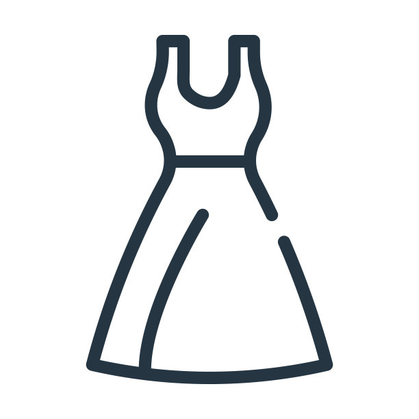 长裙细线图标。连衣裙、少女线性图标从女装概念孤立轮廓标志。矢量插图符号元素的网页设计和应用程序。图片下载