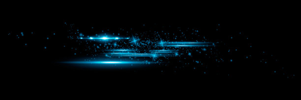 黄色水平透镜光斑包。激光束，水平光束。美丽的光弹。在黑暗的背景上发光的条纹。发光抽象闪闪发光的衬衬背景。图片下载