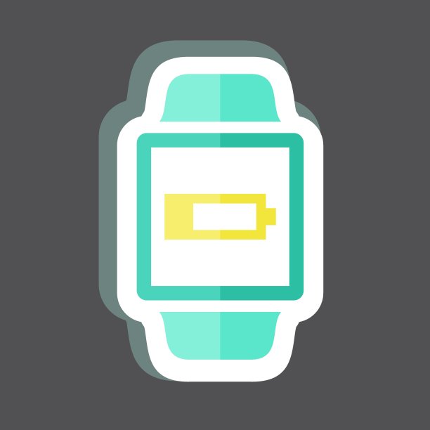 低电池标志贴纸在时尚孤立的黑色背景图片下载