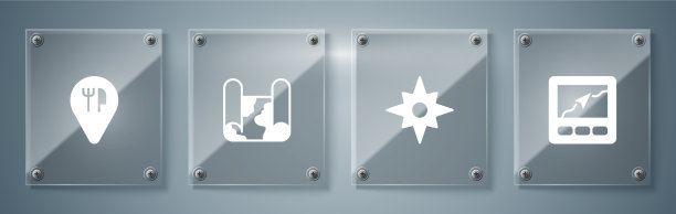 设置GPS装置与地图风玫瑰折叠和图片下载