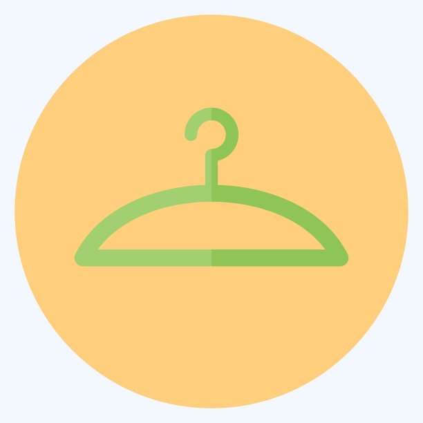 衣架图标在时尚平面风格孤立在软蓝色背景图片下载