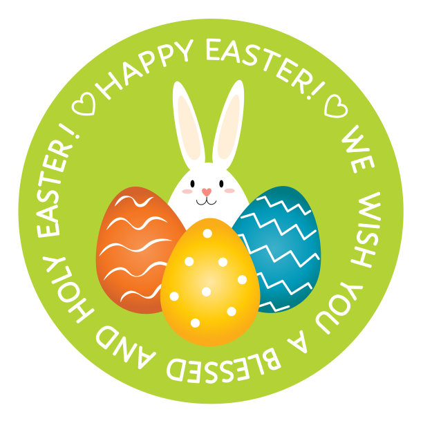 复活节快乐圆贴纸图片下载
