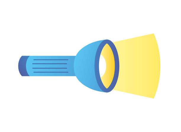 蓝色手电筒孤立图片下载