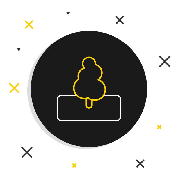 线树图标孤立在白色背景上。森林的象征。色彩斑斓的轮廓的概念。向量图片下载