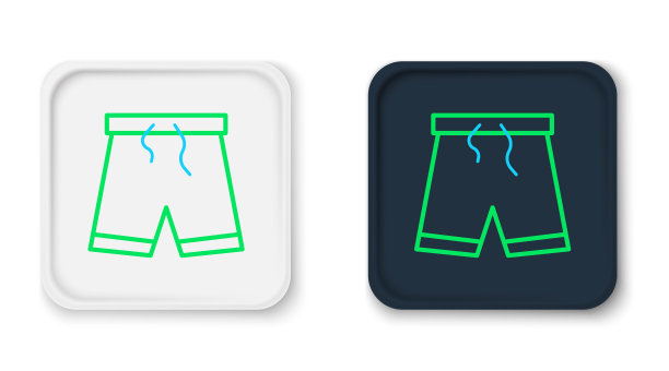 线泳裤图标孤立在白色背景。色彩斑斓的轮廓的概念。向量图片下载