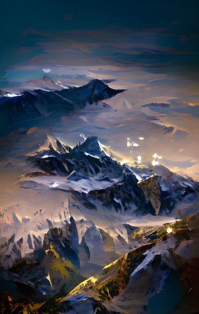 神话般的夜晚，高山，阿尔卑斯，欧洲景观图片下载