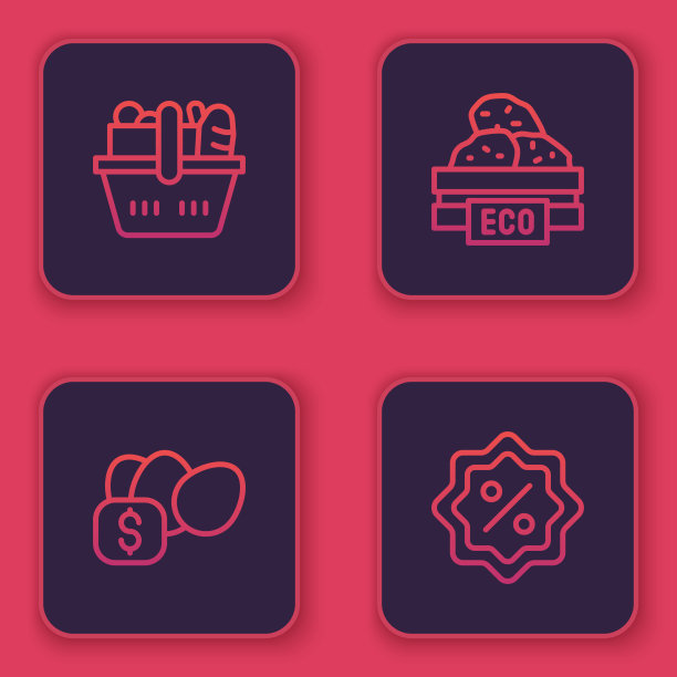 设置在线购物篮和食品价格标签图片下载