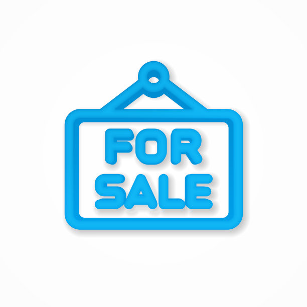 销售标志现实的图标。三维线矢量插图。俯视图图片下载