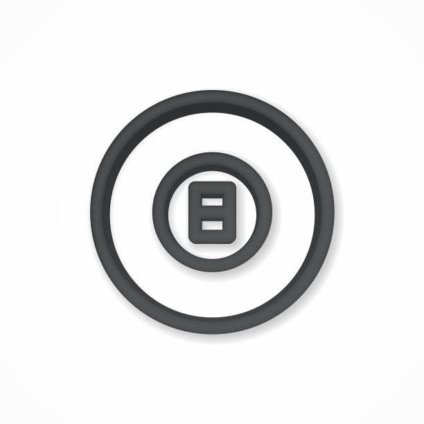 池8球，桌球符号逼真的图标。三维线矢量插图。俯视图图片下载