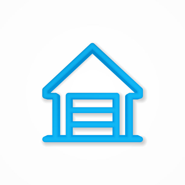 车库现实的图标。三维线矢量插图。俯视图图片下载