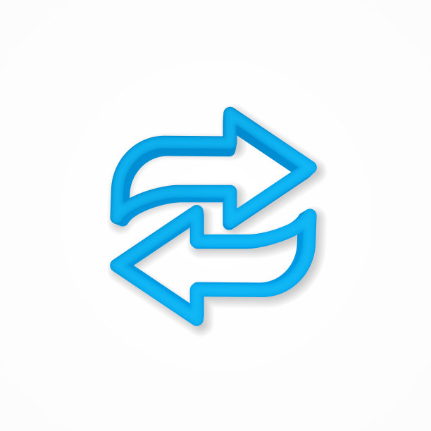刷新逼真的箭头图标。三维线矢量插图。俯视图图片下载