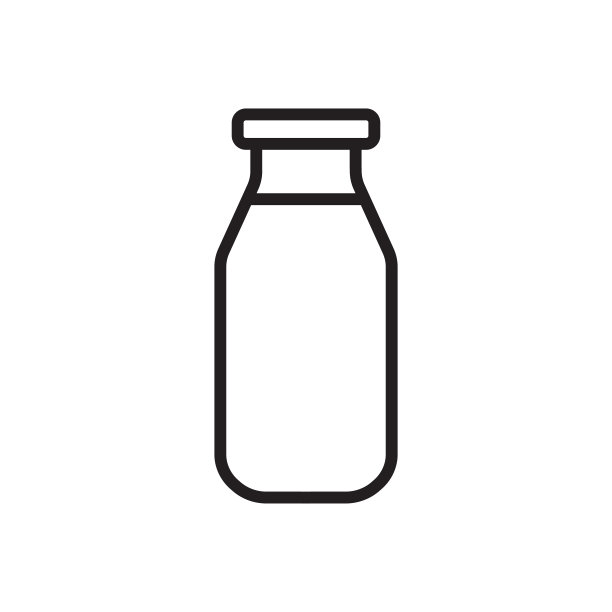 奶瓶图标轮廓孤立在白色背景上。瓶子图标的网站，移动应用程序。矢量插图。图片下载