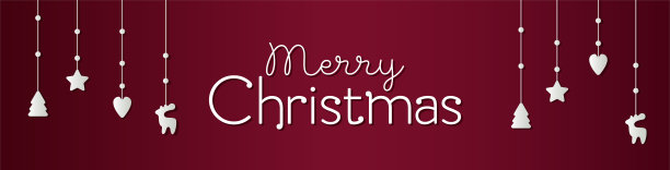 红色背景上的圣诞节banner矢量素材图片下载