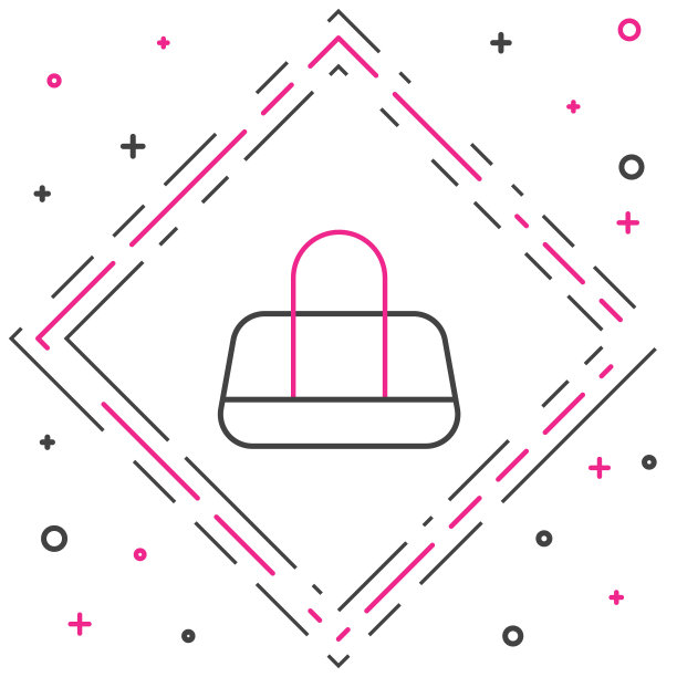 线运动包图标孤立在白色背景。色彩斑斓的轮廓的概念。向量图片下载