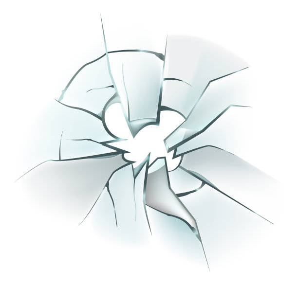 现实的损坏玻璃。弹孔。破碎的镜子图片下载