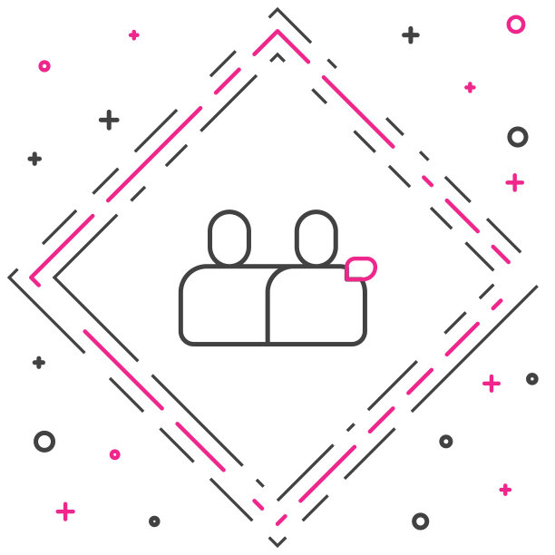 行BFF或最好的朋友永远的图标孤立在白色背景。色彩斑斓的轮廓的概念。向量图片下载