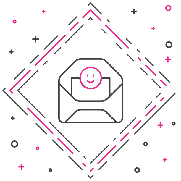 线信封与情人节心脏图标孤立在白色背景上。消息的爱。情书和浪漫。色彩斑斓的轮廓的概念。向量图片下载