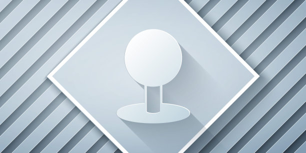 剪纸Push pin图标孤立在灰色背景上。图钉的迹象。纸艺术风格。向量图片下载