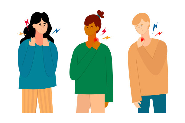 脖子痛的年轻人，科技脖子图片下载