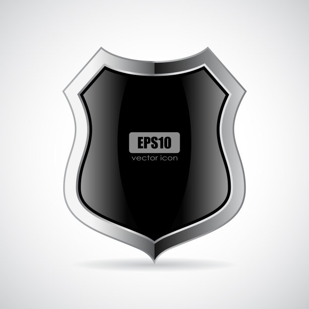 金属盾插图，光滑的安全图标图片下载