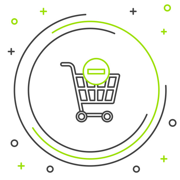 行删除购物车图标孤立在白色背景上。网上购物的概念。送货服务。超市篮子和X标记。色彩斑斓的轮廓的概念。向量图片下载