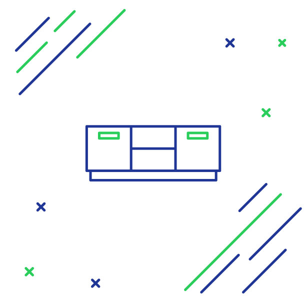 线家具床头柜图标孤立在白色背景上。色彩斑斓的轮廓的概念。向量图片下载