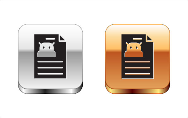 黑色技术规格图标孤立在白色背景上。技术支持清单，团队合作解决方案，项目管理，软件升级。金银平方按钮。向量图片下载