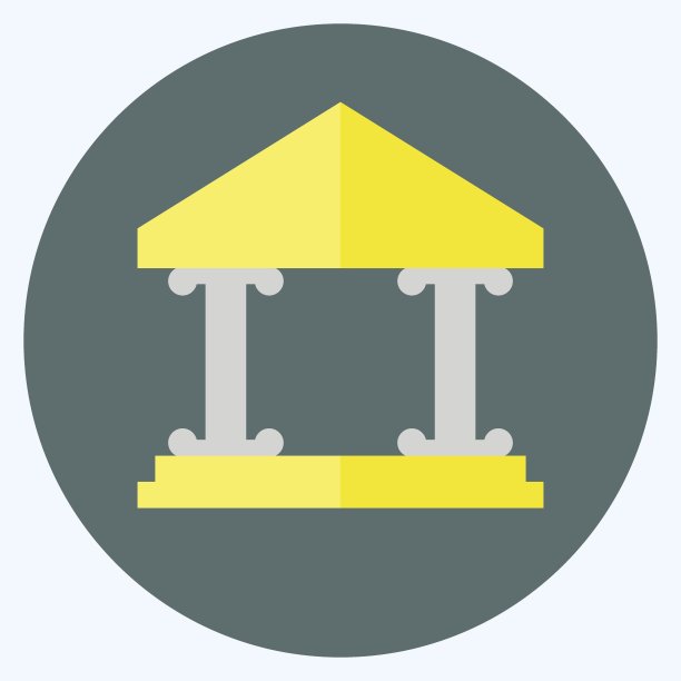 图标博物馆大楼I -平面风格-简单的插图，适于印刷，公告等图片下载