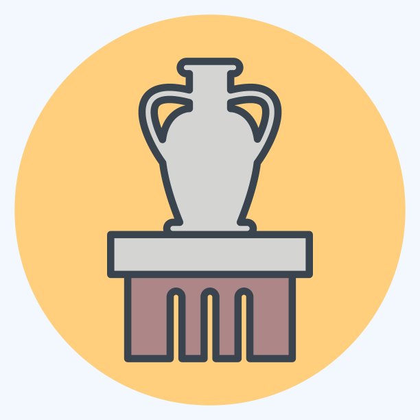 图标花瓶展览-颜色匹配风格-简单的插图，有利于印刷，公告，等图片下载