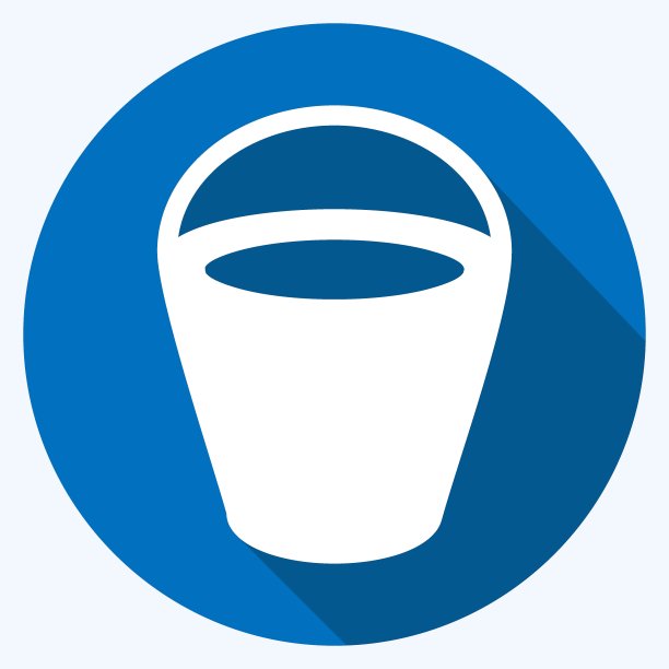 图标沙桶-长阴影风格-简单的插图图片下载